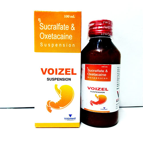 Product Name: Voizel Sesp, Compositions of Voizel Sesp are Sucralfate 1000 mg + Oxetacaine 20 mg - Voizmed Pharma Private Limited