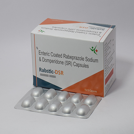 Product Name: Rabstic DSR, Compositions of Rabstic DSR are Enteric Coated Pantoprazole Sodium & Domperidone (SR) Capsules  - Meridiem Healthcare