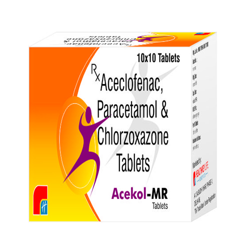 Product Name: ACEKOL MR, Compositions of ACEKOL MR are Aceclofenac, Paracetamol & Chlorzoxazone Tablets - Healthkey Life Science Private Limited