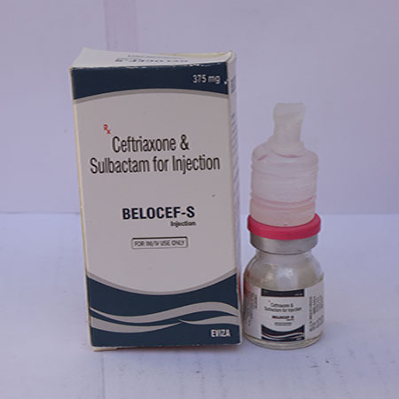 Product Name: Belocef S, Compositions of Belocef S are Ceftriaxone & Sulbactam For Injection - Eviza Biotech Pvt. Ltd