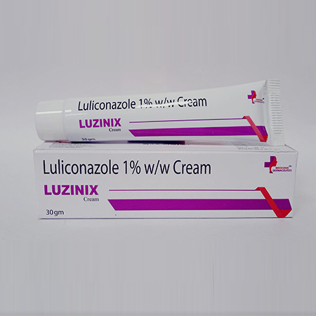 Product Name: Luzinix, Compositions of Luzinix are Luliconazole 1.0% w/w Cream - Ronish Bioceuticals
