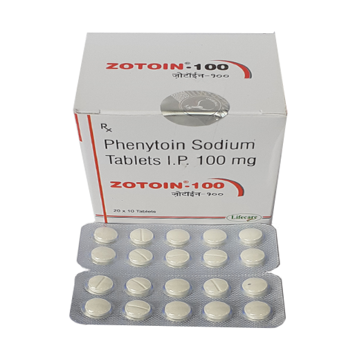 Product Name: Zotoin 100, Compositions of Zotoin 100 are Phenytoin Sodium Tablets IP 100mg - Lifecare Neuro Products Ltd.