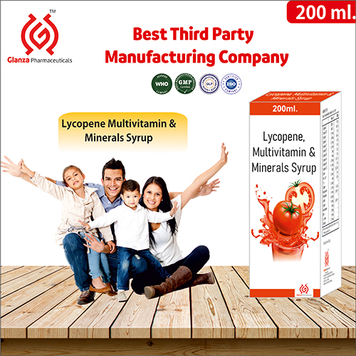 Product Name: Lycopene Multivitamin and Minerals Syrup, Compositions of Lycopene Multivitamin & Minerals Syrup are Lycopene Multivitamin & Minerals Syrup - Glanza Pharmaceuticals