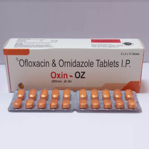 Product Name: Oxin Oz, Compositions of Oxin Oz are Oflaxacin with Ornidazole Tablets IP - Macro Labs Pvt Ltd