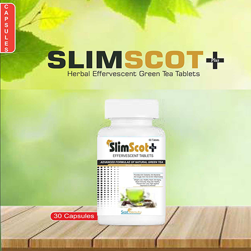Product Name: Slimscot +, Compositions of Slimscot + are Herbal  Effervescent Green Tea Tablets - Pharma Drugs and Chemicals