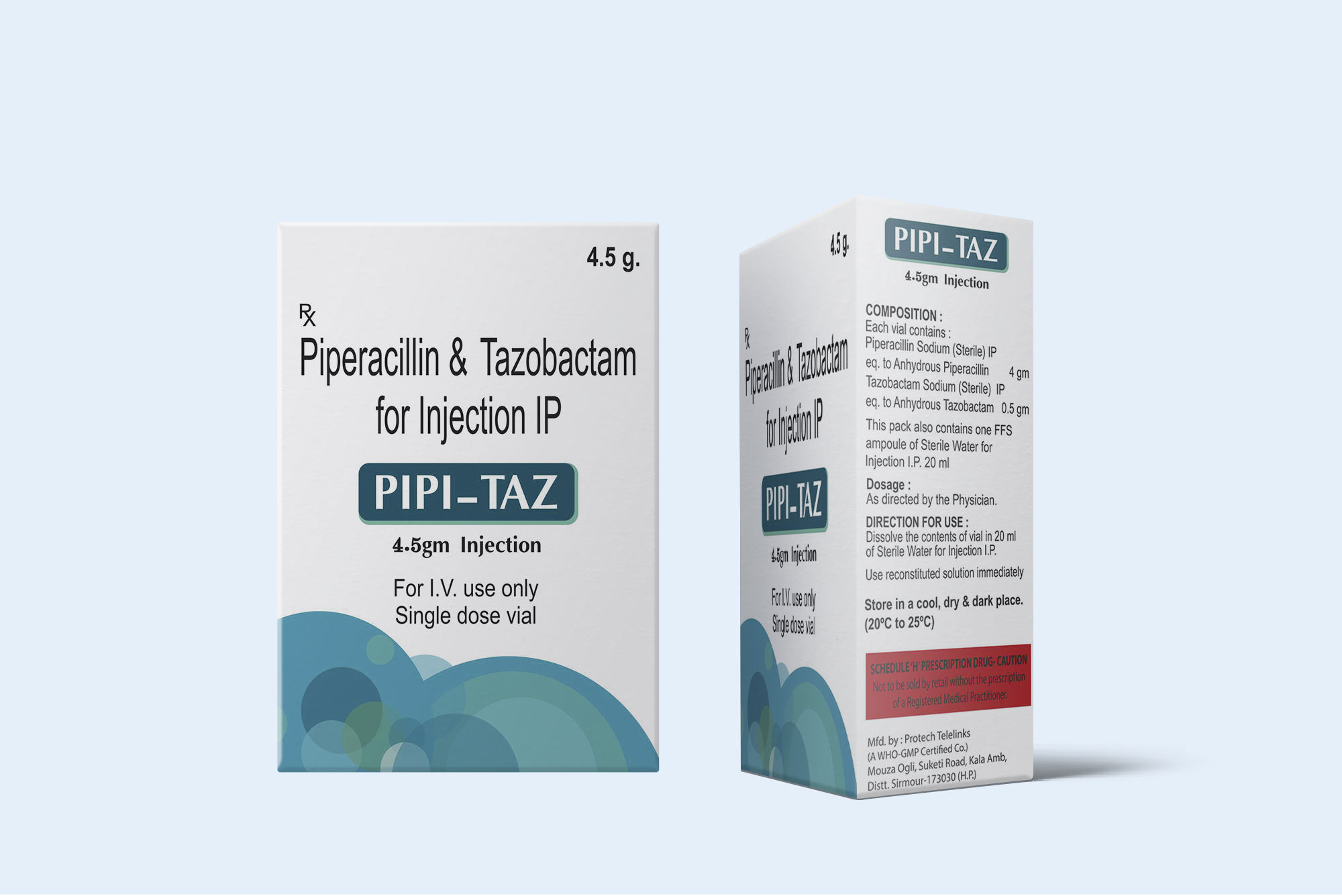 Product Name: PIPI TAZ INJECTION, Compositions of PIPI TAZ INJECTION are Piperacillin and Tazobactam Injection - Cynak Healthcare