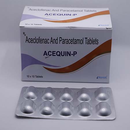 Product Name: ACEQUIN P, Compositions of ACEQUIN P are Aceclofenac and Paracetamol Tablets - Norvick Lifesciences