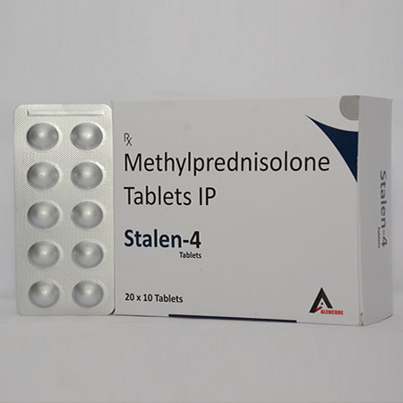 Product Name: STALEN 4, Compositions of STALEN 4 are Methylprednisolone Tablets IP - Alencure Biotech Pvt Ltd