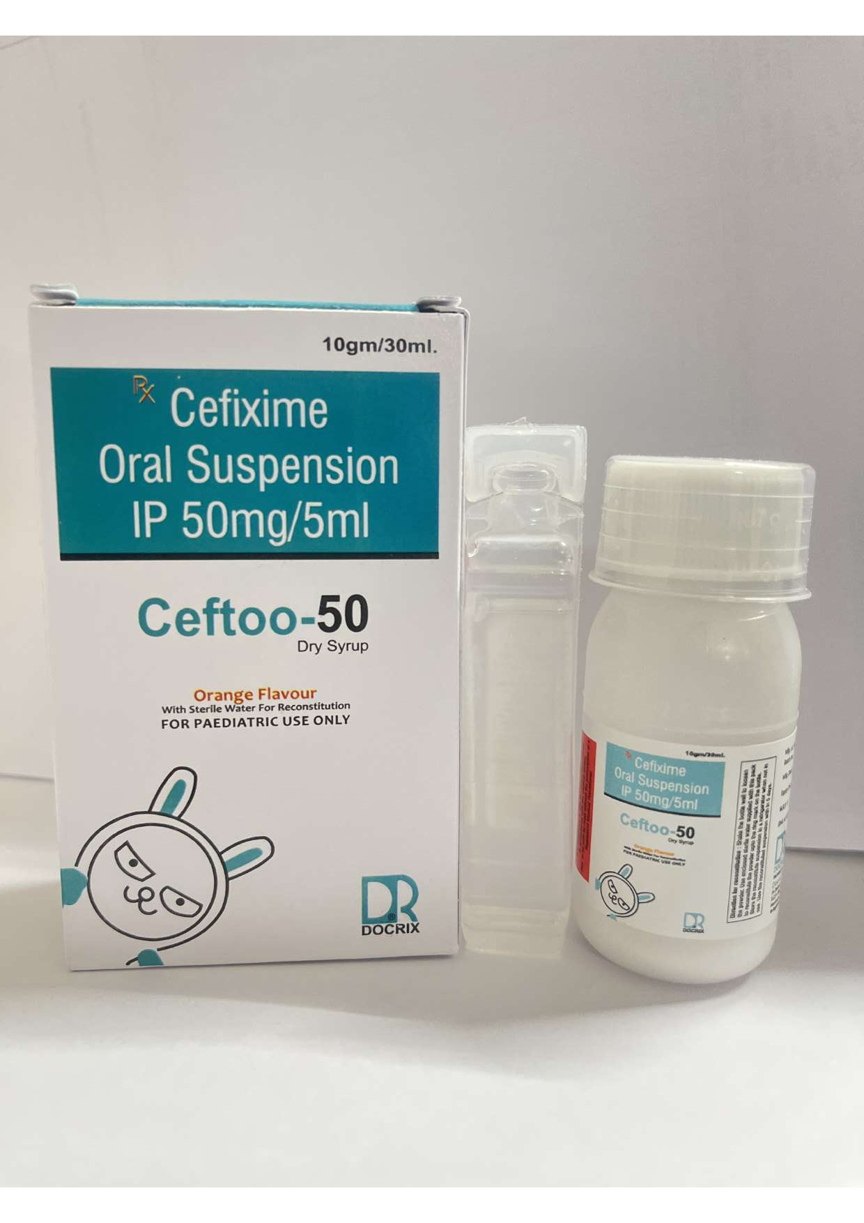 Product Name: Ceftoo 50, Compositions of Ceftoo 50 are Cefixime Oral Suspension IP 50mg/5ml - Docrix Healthcare