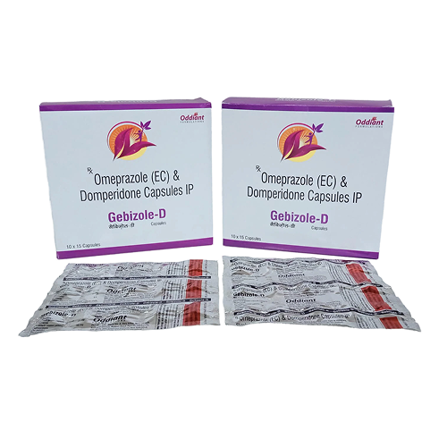 Product Name: Gebizole D, Compositions of Gebizole D are Omeprazole (EC) & Domperidone Capsules IP - Oddiant Formulations
