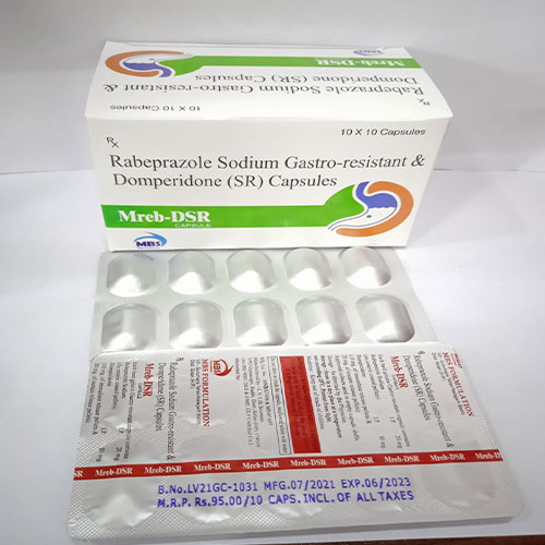 Product Name: Mreb DSR, Compositions of Mreb DSR are Rabeprazole Sodium Gastro- Resistant & domperidone SR - MBS Formulation