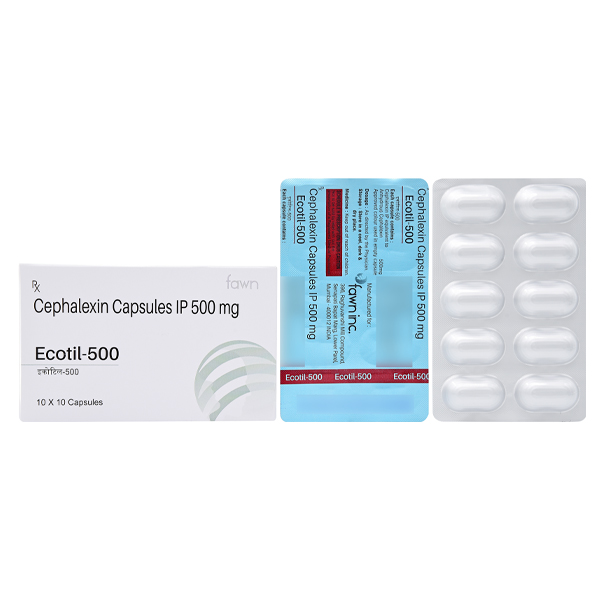 Product Name: ECOTIL 500, Compositions of Cephalexin I.P. 500 mg. are Cephalexin I.P. 500 mg. - Fawn Incorporation