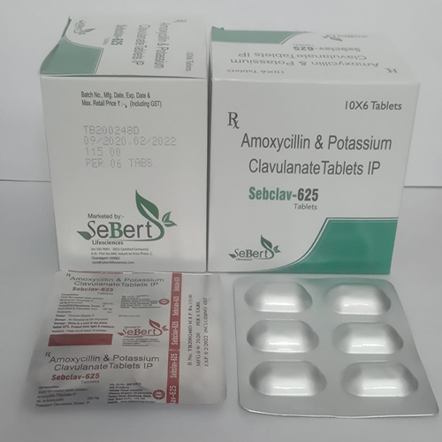 Product Name: Sebclav 625, Compositions of Sebclav 625 are Amoxycillin & Potassium Clavulanate Tablets IP - Sebert Lifesciences