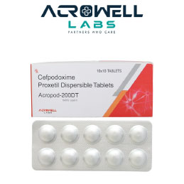 Product Name: Acropod 200 DT, Compositions of Acropod 200 DT are Cefpodoxime Proxetil Dispersible Tablets - Acrowell Labs Private Limited