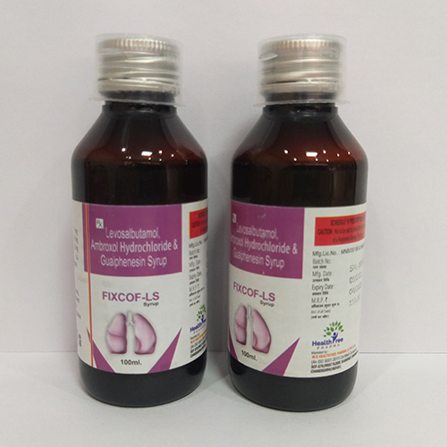 Product Name: Fixcof LS, Compositions of Fixcof LS are Levosulbutamol Ambroxal Hydrochloride & Guaiphenesin Syrup - Healthtree Pharma (India) Private Limited