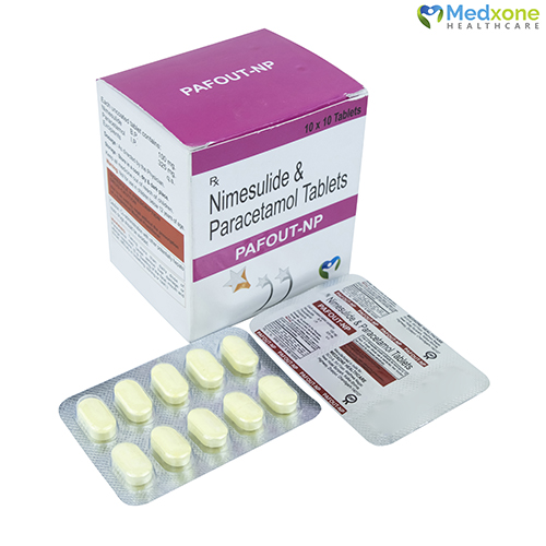 Product Name: PAFOUT NP, Compositions of Nimesulide & Paracetamol Tablets are Nimesulide & Paracetamol Tablets - Medxone Healthcare