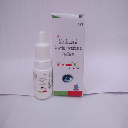 Product Name: Moxinim KT, Compositions of Moxinim KT are Moxifloxacin and Ketorolac Tromethamine Eye Drops - Nimbles Biotech Pvt. Ltd