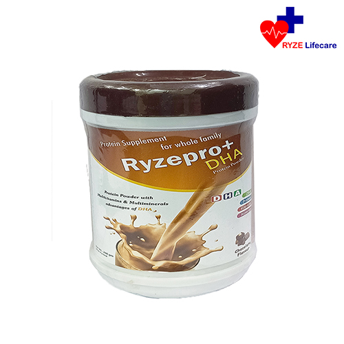 Product Name: RYZEPRO CHOCOLATE, Compositions of RYZEPRO CHOCOLATE are Protein Powder with Multiminerals antages of DHA. - Ryze Lifecare