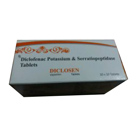 Product Name: Diclosen, Compositions of Diclosen are Diclofenac Potassium  & Serratiopeptidase Tablets - Senbian Pharma Pvt. Ltd