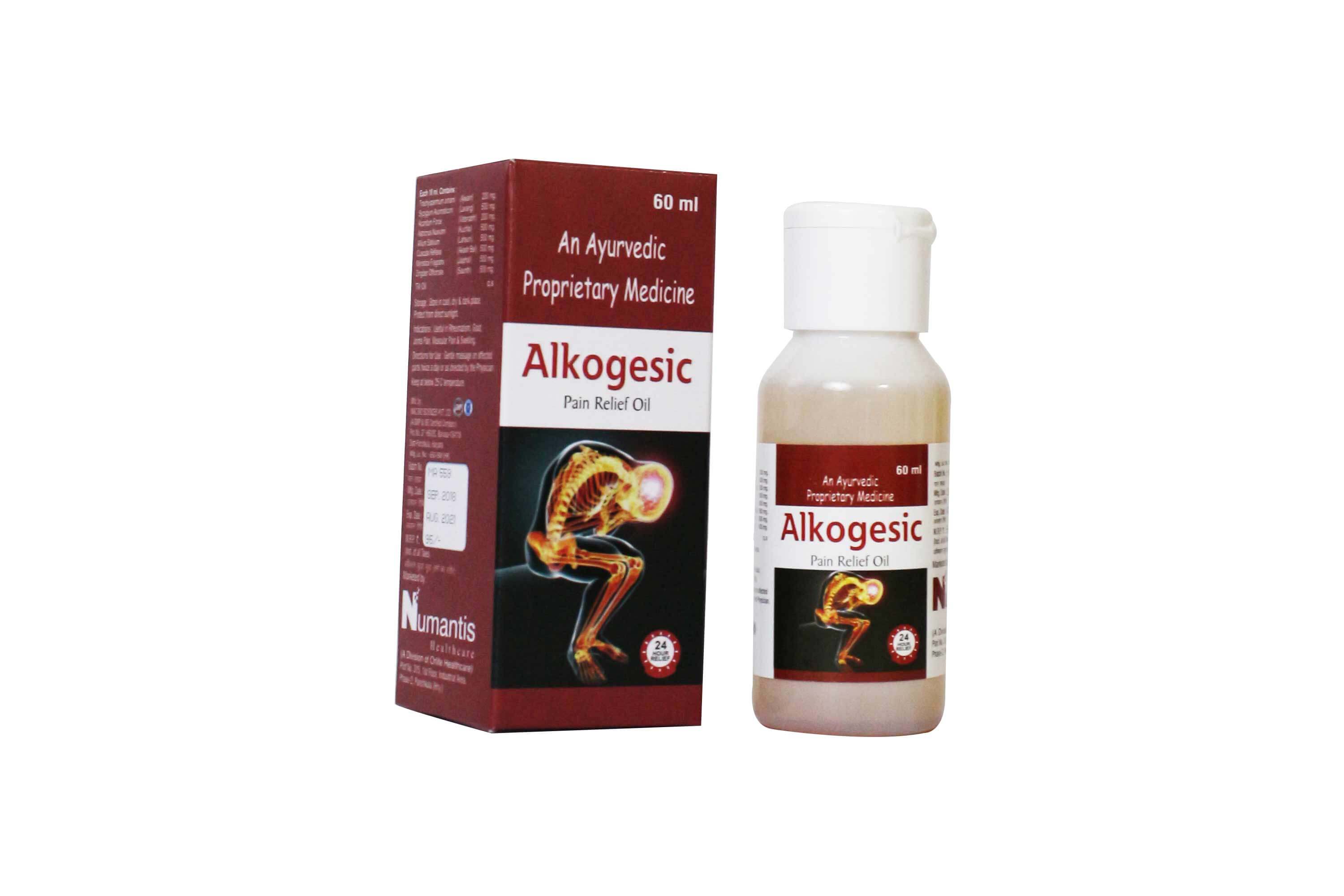 Product Name: Alkogesic, Compositions of Alkogesic are An Ayuredic Proprietary Medicare - Numantis Healthcare