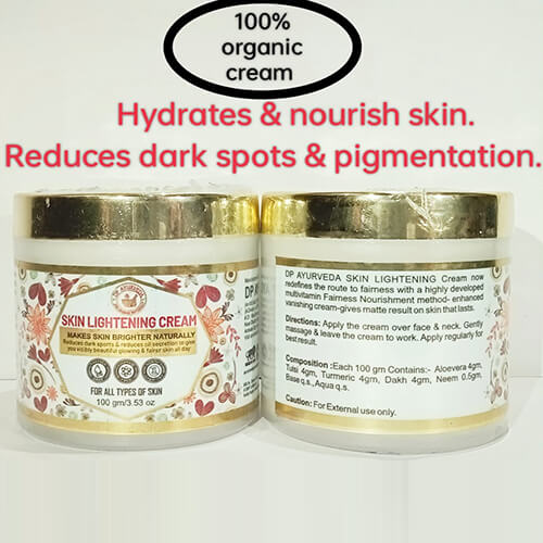 Product Name: Skin Lightenening Cream, Compositions of Skin Lightenening Cream are Hydrate & Nourish Skin Reduces  Dark Spots & Pigmentation. - DP Ayurveda