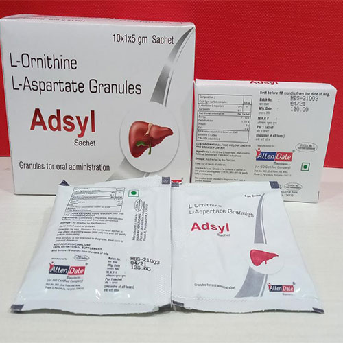 Product Name: Adsyl, Compositions of Adsyl are L Ornithine L Aspartate Granules - Allen Dale Biosciences