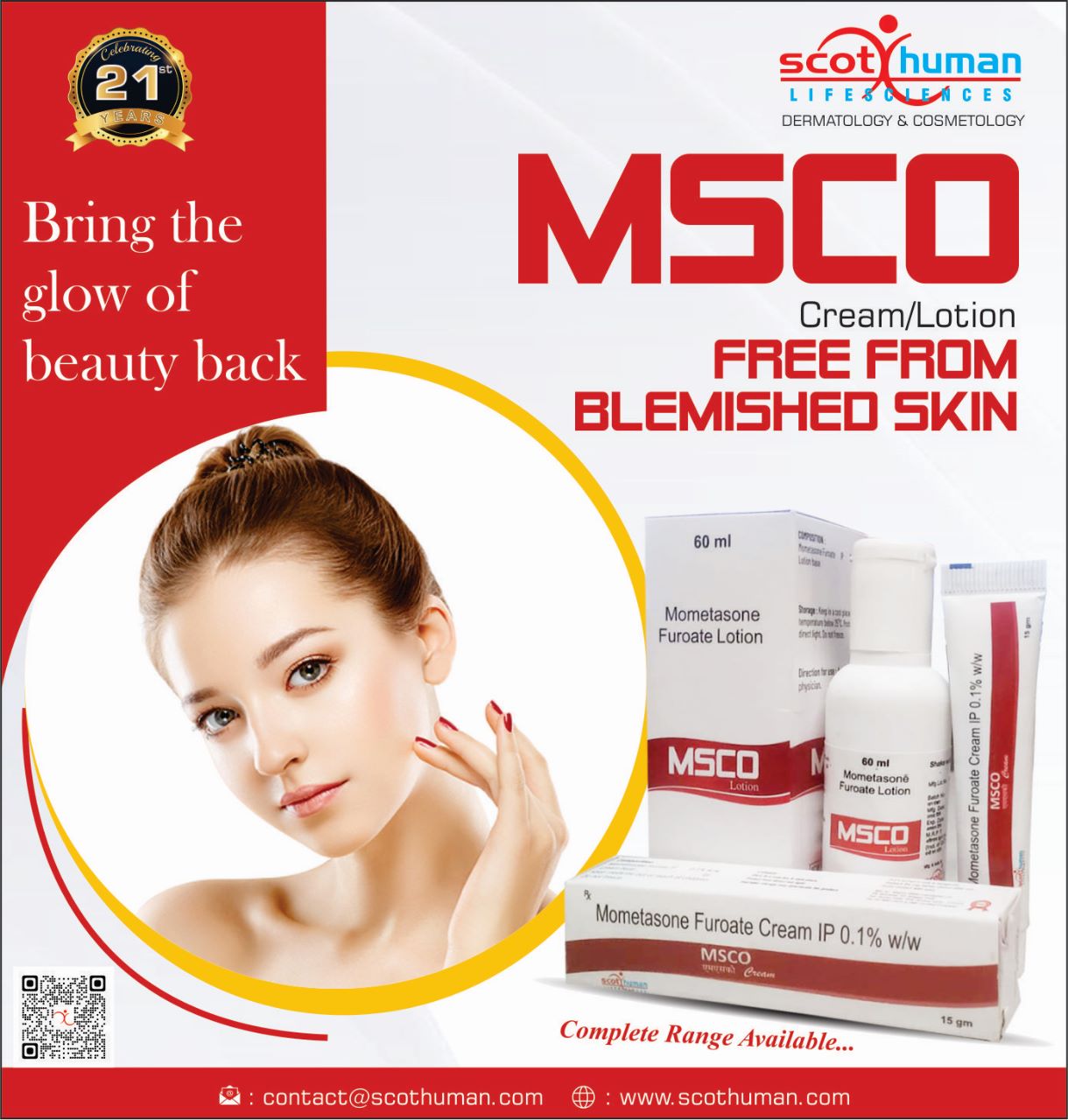 Product Name: Msco, Compositions of Msco are Mometasone Furoate Cream IP 0.1% w/w - Pharma Drugs and Chemicals