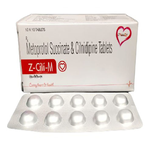 Product Name: Z Cili M, Compositions of Z Cili M are Metoprolol Succinate & Cilnidipine Tablets - Arlak Biotech