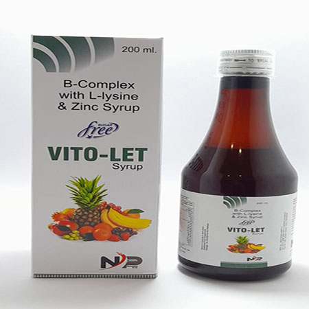 Product Name: Vito Let, Compositions of Vito Let are B-Complex with L-Lysine & Zinc Syrup - Noxxon Pharmaceuticals Private Limited