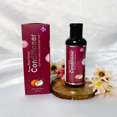 Product Name: Red Onion Conditioner, Compositions of Red Onion Conditioner are Enriched with coconut oil and onion - Reomax Care