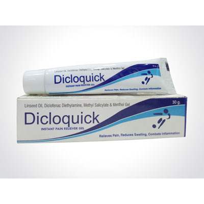 Product Name: DICLOQUICK, Compositions of DICLOQUICK are Diclofenac gel - Alardius Healthcare