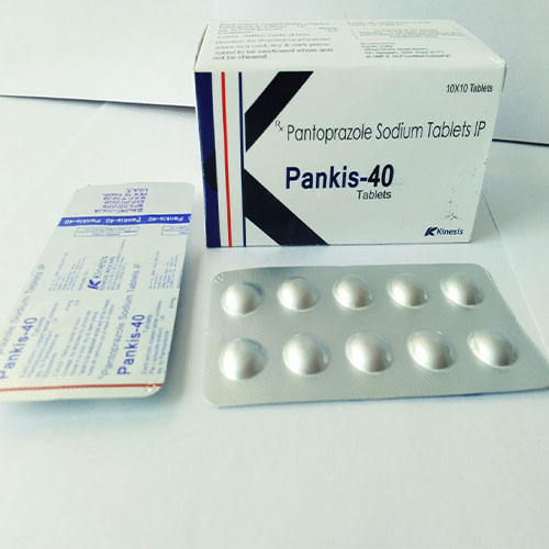 Product Name: Pankis 40, Compositions of Pantaprazole 40 mg Tablet are Pantaprazole 40 mg Tablet - Kinesis Biocare