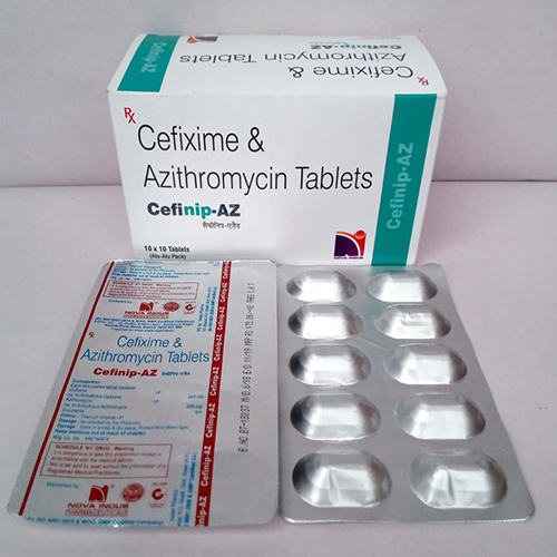 Product Name: Cefinip AZ, Compositions of Cefinip AZ are Cefixime & Azithromycin Tablets - Nova Indus Pharmaceuticals