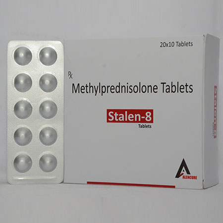 Product Name: STALEN 8, Compositions of STALEN 8 are Methylprednisolone Tablets - Alencure Biotech Pvt Ltd