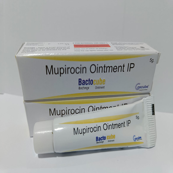 Product Name: BACTOCUBE, Compositions of BACTOCUBE are Mupirocin Ointment IP - Veecube Healthcare Private Limited
