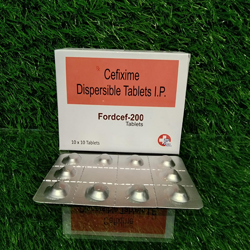 Product Name: Fordcef 200, Compositions of Fordcef 200 are Cefixime Dispersible Tablets I.P. - Crossford Healthcare
