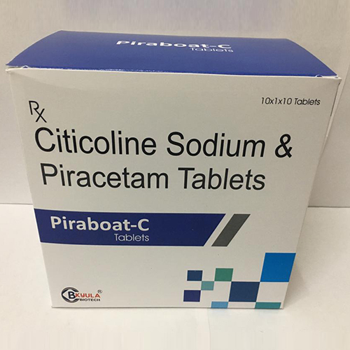 Product Name: Piraboat C, Compositions of Piraboat C are Citicoline Sodium & Piracetam Tablets - Bkyula Biotech