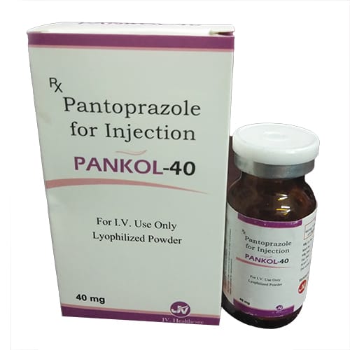 Product Name: PANKOL 40mg Injection, Compositions of PANKOL 40mg Injection are Pantoprazole40mg with WFI - JV Healthcare