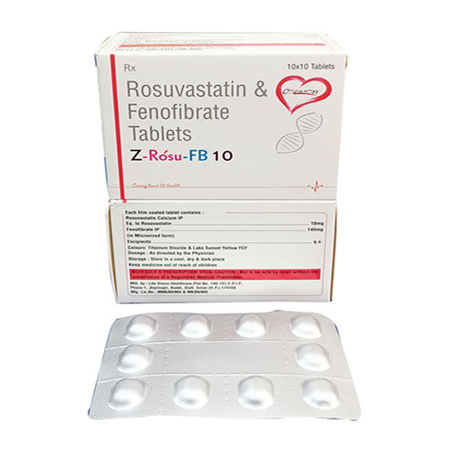 Product Name: Z Rosu Fb 10, Compositions of Z Rosu Fb 10 are Rosuvastatin,Aspirin & Fenofiberate Tablets - Arlak Biotech
