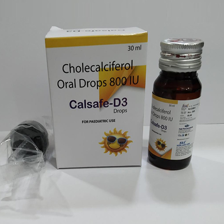 Product Name: Calsafe D3, Compositions of Calsafe D3 are Cholecalciferol Oral Drops 800 IU - Safe Life Care