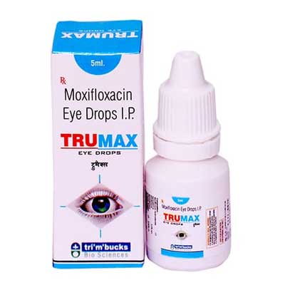 Product Name: TRUMAX, Compositions of TRUMAX are Moxifloxacin Eye Drop IP - ISKON REMEDIES