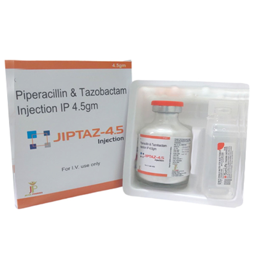 Product Name: Jiptaz45, Compositions of Jiptaz45 are Piperacillin & Tazobactam Injection IP 4.5gm - Jecks Pharma