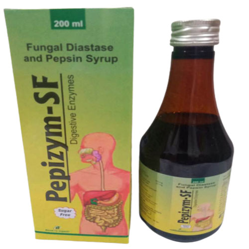 Product Name: Pepizym SF, Compositions of Pepizym SF are EACH 10ML CONTAINS FUNGAL DIASTASE 50GM DIGESTS NOT LESS THAN 60GM OF COOKED STARCH PEPSIN 10MG DIGESTS NOT LESS THAN 30GM OF COAGULATED EGGE ALBUMIN IN A FLAVOURED SYRUPY BASE QS - Bionexa Organic