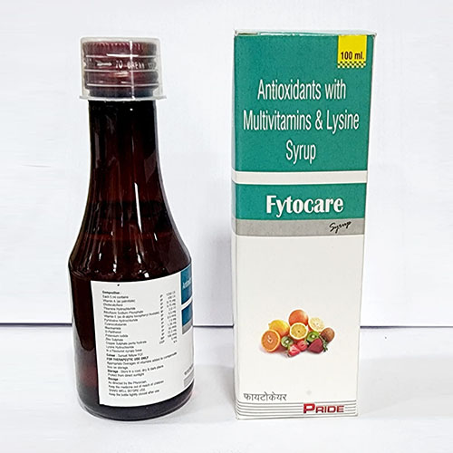 Product Name: Fytocare, Compositions of Fytocare are Antioxidant,Multivitamin & Lysine Syrup - Pride Pharma