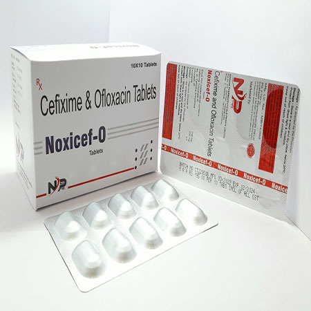 Product Name: Noxicef O, Compositions of Noxicef O are Cefixime & Ofloxacin Tablets - Noxxon Pharmaceuticals Private Limited
