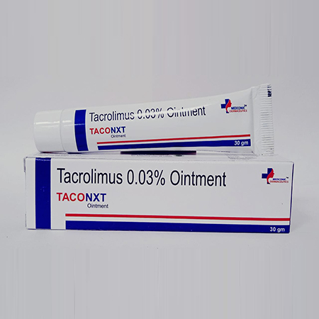 Product Name: Taconxt, Compositions of Taconxt are Tacrolimus 0.03% Ointment  - Ronish Bioceuticals