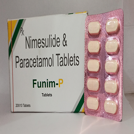 Product Name: Funim P, Compositions of Funim P are Nimesulide & Paracetamol Tablets - Meridiem Healthcare