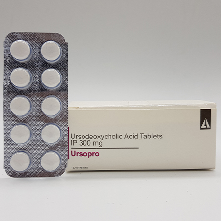 Product Name: Ursopro, Compositions of Ursopro are Ursodeoxycholic acid 300 MG - Acinom Healthcare