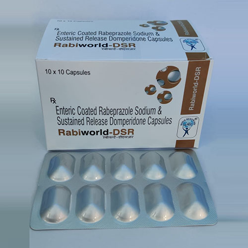 Product Name: Rabiworld DSR, Compositions of Rabiworld DSR are Entric Coated Pantoprazole Sodium & Sustained Release Domperidone Capsules - WHC World Healthcare