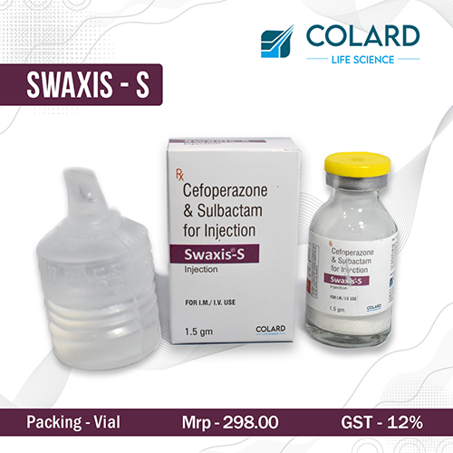 Product Name: SWAXIS   S, Compositions of SWAXIS   S are Cefoperazone & Sulbactam For Injection - Colard Life Science